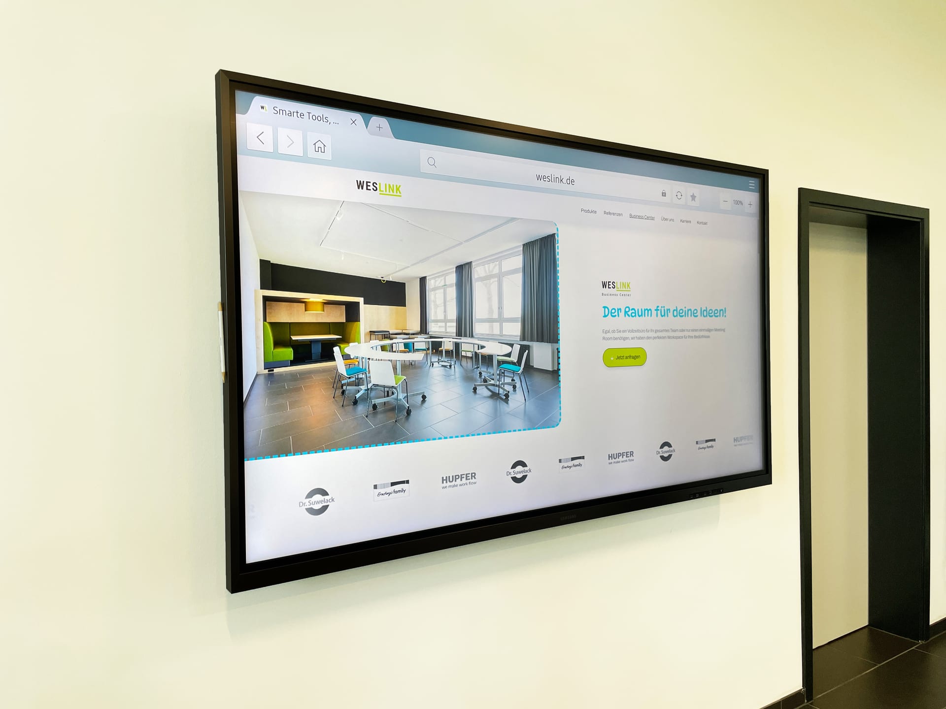 Digitales Whiteboard im Weslink Business Center